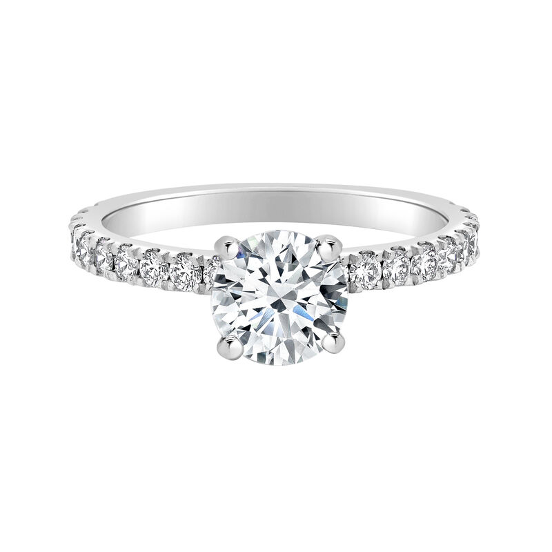 Brilliant-Cut Lab Grown 1 1/2ctw. Diamond Classic Shank Engagement Ring in 14k White Gold image number null