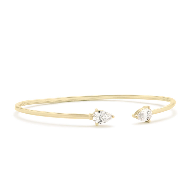 Pear-Shaped Lab Grown 1.46ctw. Diamond Flexi Bangle in 10k Yellow Gold image number null
