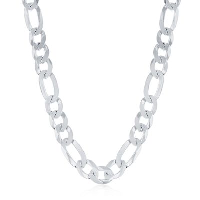Figaro 22" Chain 7.5mm in Sterling Silver
