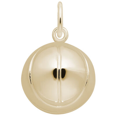 3D Basketball Charm in 10k Yellow Gold