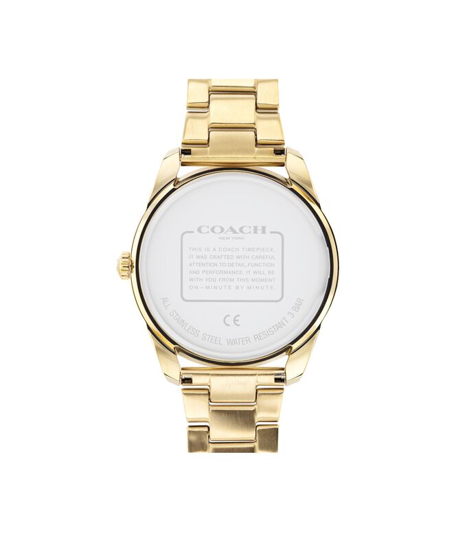Coach Ladies' Gold Plated Stainless Steel Preston Rainbow Watch 14503657 image number null