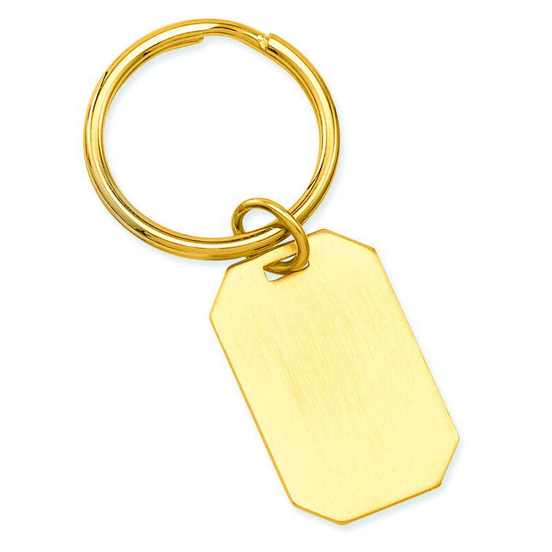 Gold-plated Satin Rectangle Key Ring image number null