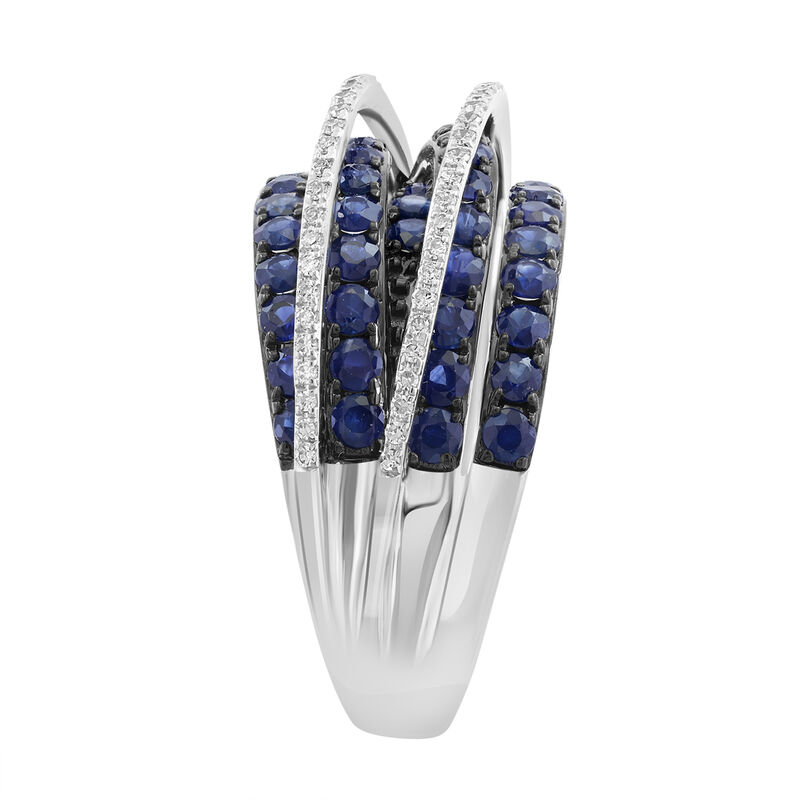 EFFY Sapphire & Diamond Band in 14k White Gold image number null