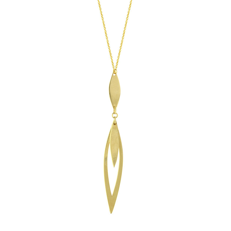 Ladies Fancy Adjustable Lariat Fashion Necklace in 14k Yellow Gold 18" image number null