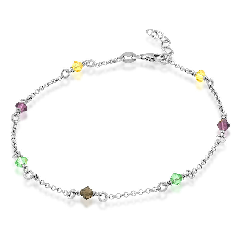 Rainbow Crystal Anklet in Sterling Silver image number null