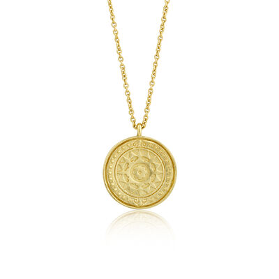 Virginia Sun Medallion Necklace in Sterling Silver/Gold Plated