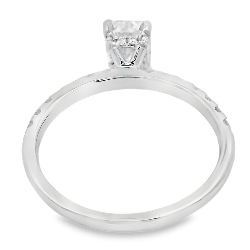 Radiant-Cut 1 3/8ctw. Diamond Hidden Halo Classic Shank Engagement Ring in 14k White Gold image number null
