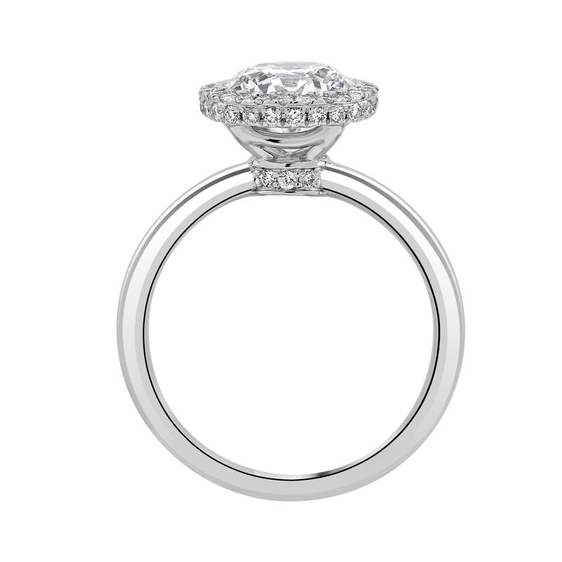Brilliant-Cut Lab Grown 2 1/3ctw. Diamond Seamless Halo Engagement Ring in 14k White Gold image number null