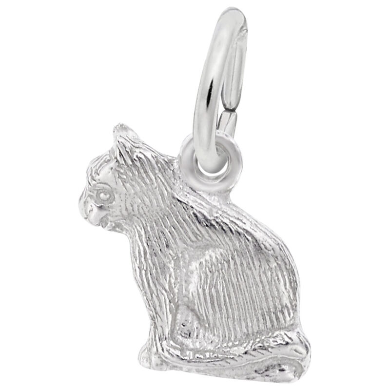 Cat Charm in 14K White Gold image number null