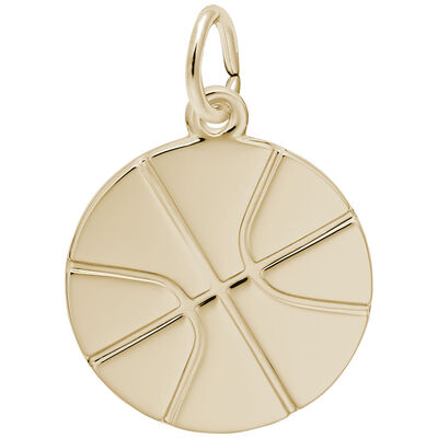 Basketball Charm in 14k Yellow Gold