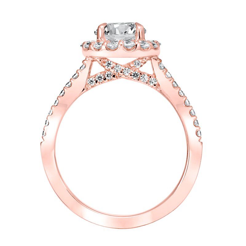 Judith. ArtCarved Diamond Semi-Mount in 14k Rose Gold image number null