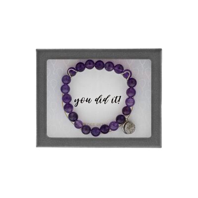 "You Did It" Bracelet with Amethyst in Sterling Silver