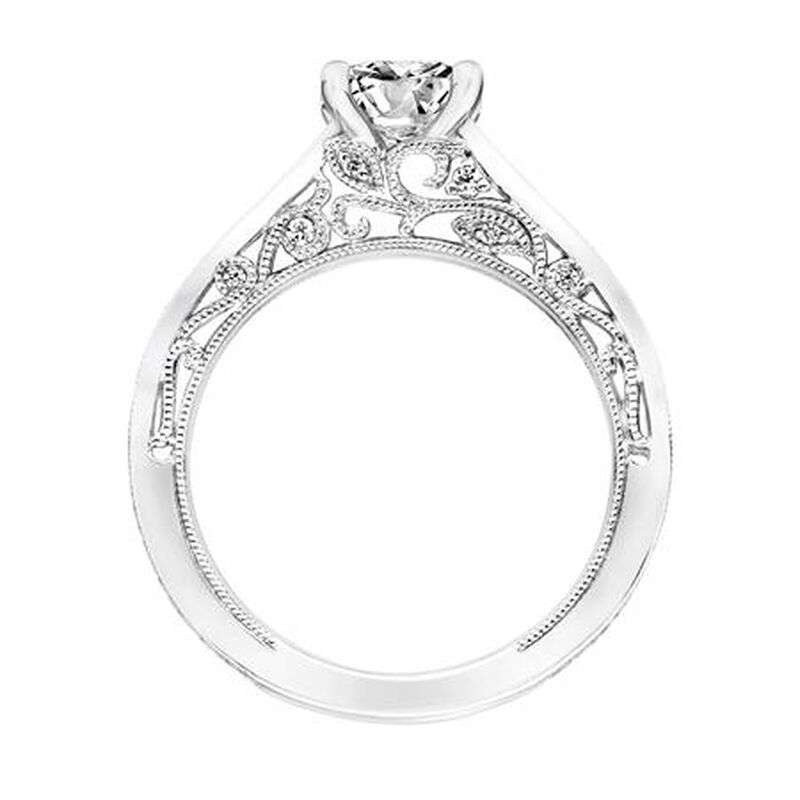Blanche. ArtCarved Diamond Semi-Mount in 14k White Gold image number null