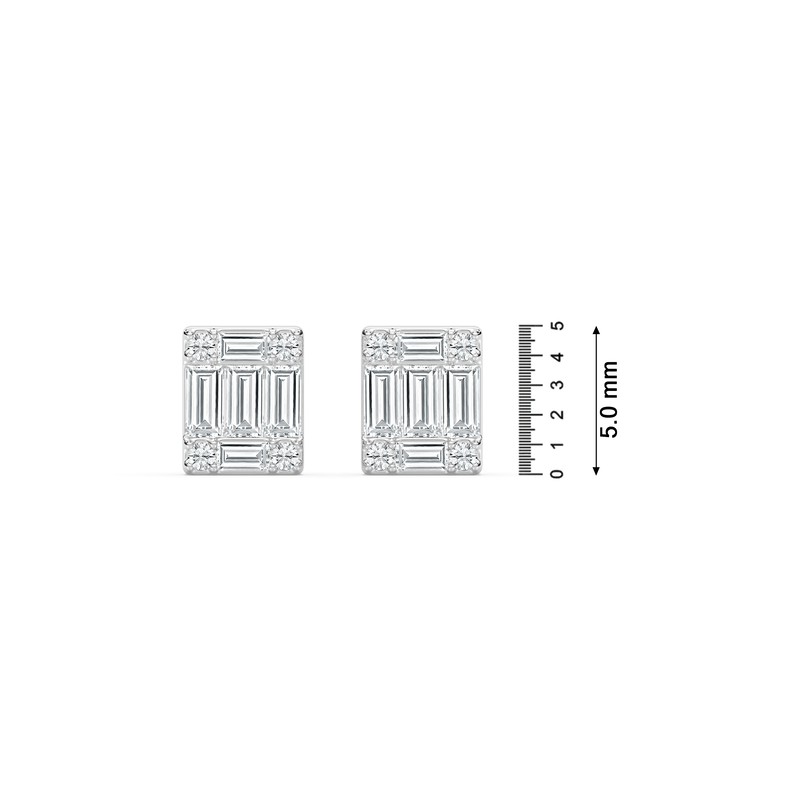 Lab Grown Diamond  1/4ctw. Composite Earrings in 10k White Gold image number null
