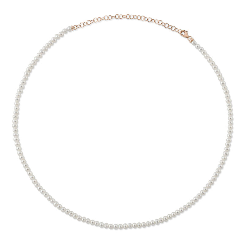 Shy Creation Diamond Tennis Necklace in 14k Rose Gold image number null