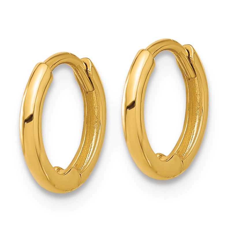 Hinged Huggie Hoop Earrings in 14k Yellow Gold image number null