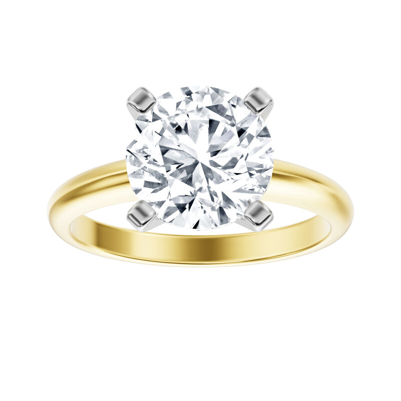 Round Lab Grown Diamond 5ct Solitaire Engagement Ring in 14k Yellow Gold image number null