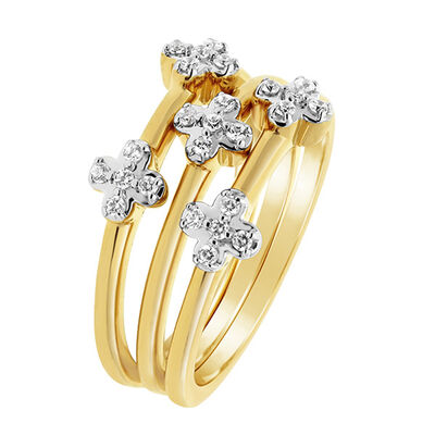 Set of 3 Diamond Stackable Rings in 10k Yellow Gold