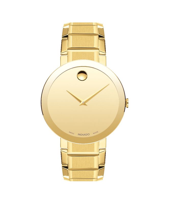 Movado Men's Swiss Sapphire Gold-Tone PVD Stainless Steel Bracelet Watch 39mm 607180 image number null
