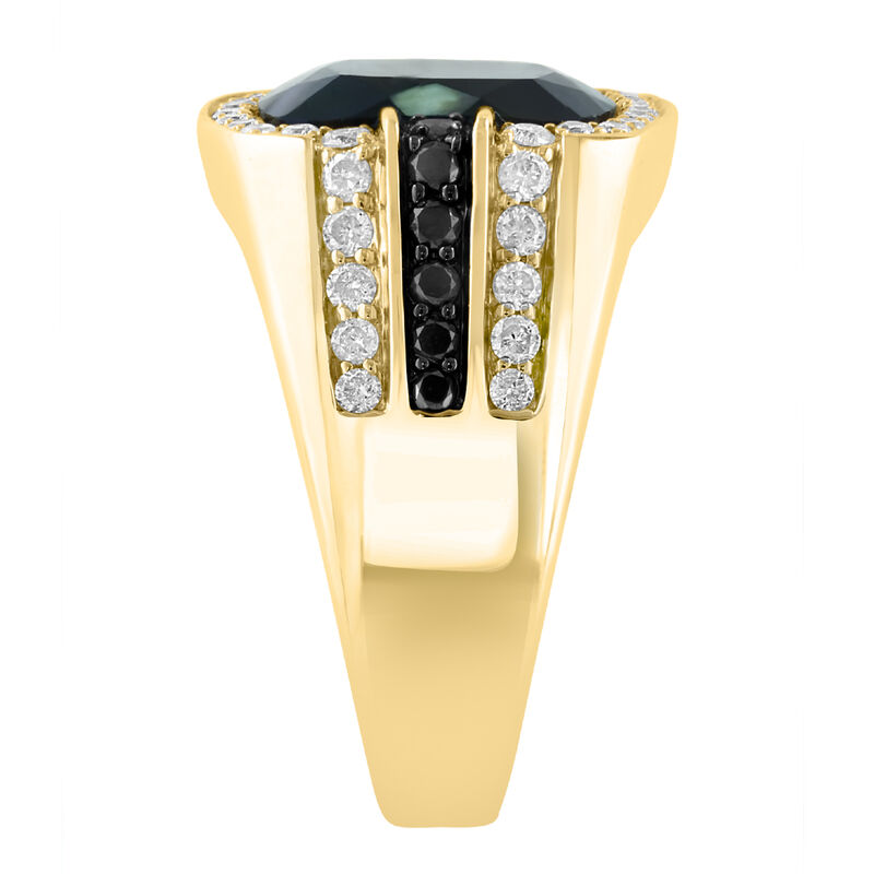 EFFY Men's .96ctw. Onyx & Black and White Diamond Ring in 14k Yellow Gold image number null
