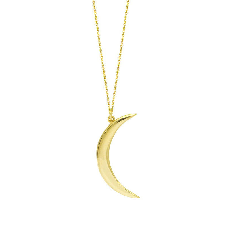 Ladies Half Moon Adjustable Fashion Necklace in 14k Yellow Gold image number null