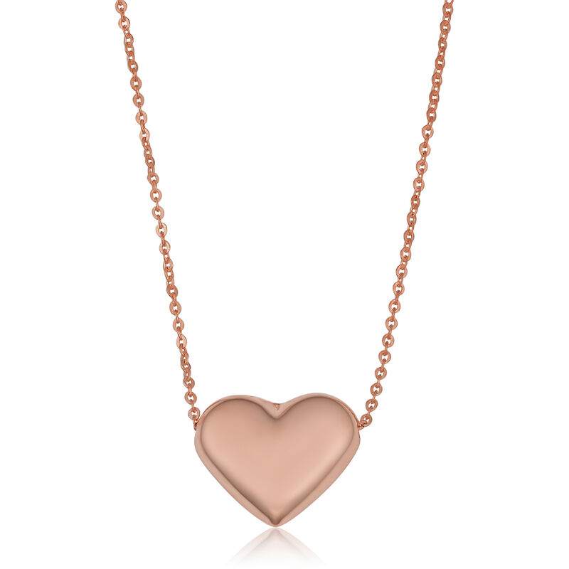 Puffed Heart Pendant in 10k Rose Gold image number null