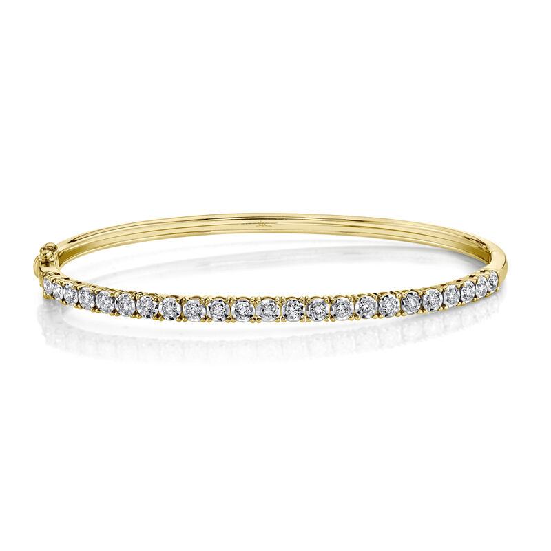 Shy Creation 0.69ctw. Diamond Bangle Bracelet in 14k Yellow Gold SC55004963ZS image number null
