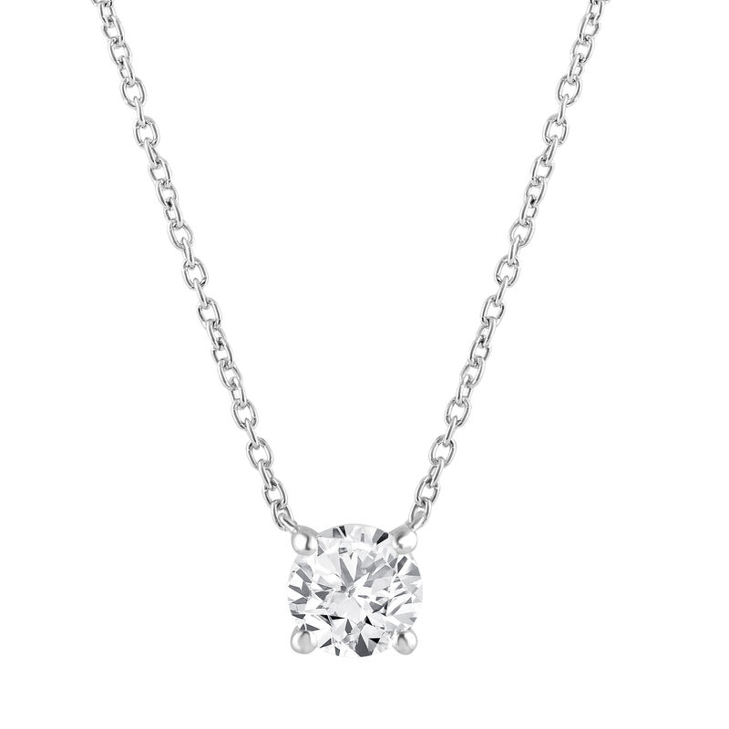 Round Lab Grown Diamond 1ctw. Solitaire Pendant in 14k White Gold image number null
