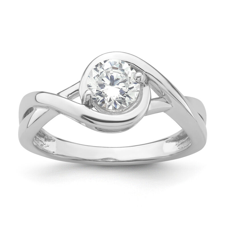 Brilliant-Cut 1ct. FGH VS SI Lab Grown Diamond Twisted Bypass Solitaire Engagement Ring in 14k White Gold image number null
