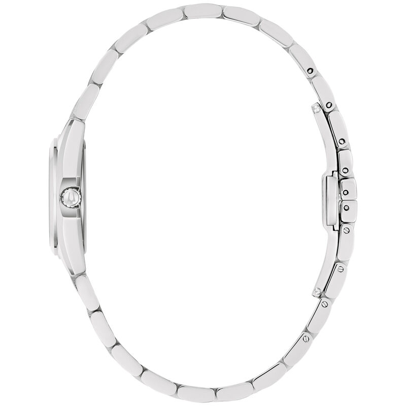 Bulova Ladies Modern Diamond Blue Dial Stainless Steel 30mm Watch 96L345 image number null