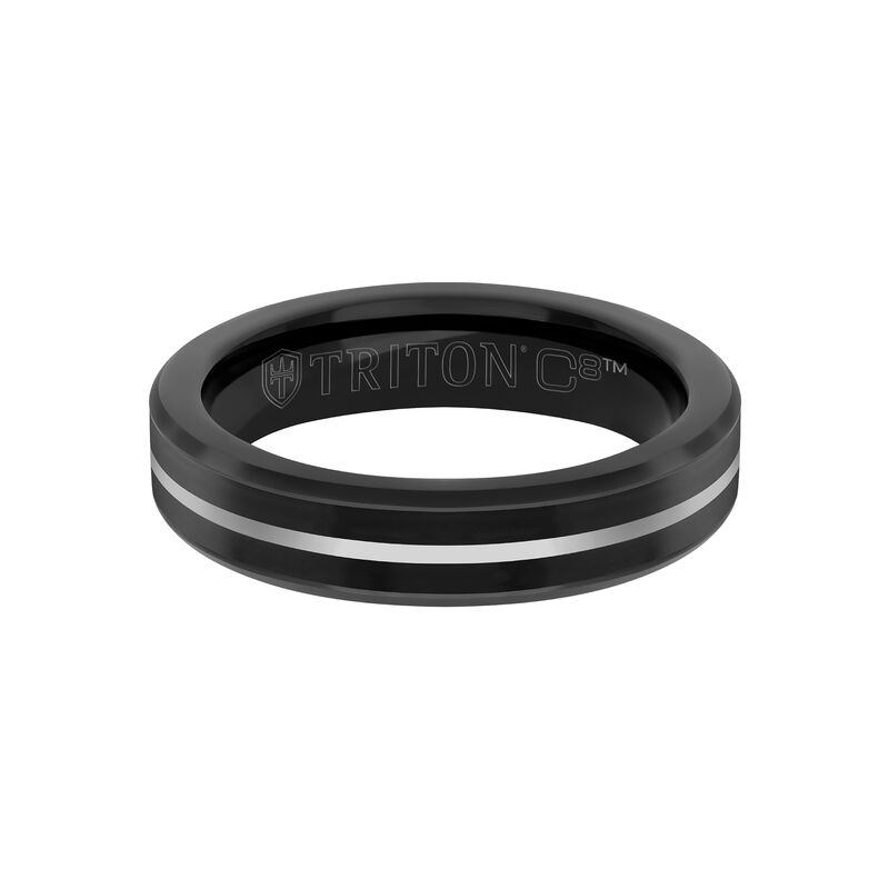 Men's Polished & Tungsten Carbide Wedding Ring (5mm) image number null