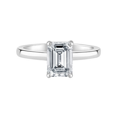 Lab Grown 2ctw. Diamond Ribbon Halo Solitaire Engagement Ring in 14k White Gold