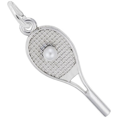 Tennis Charm in 14K White Gold