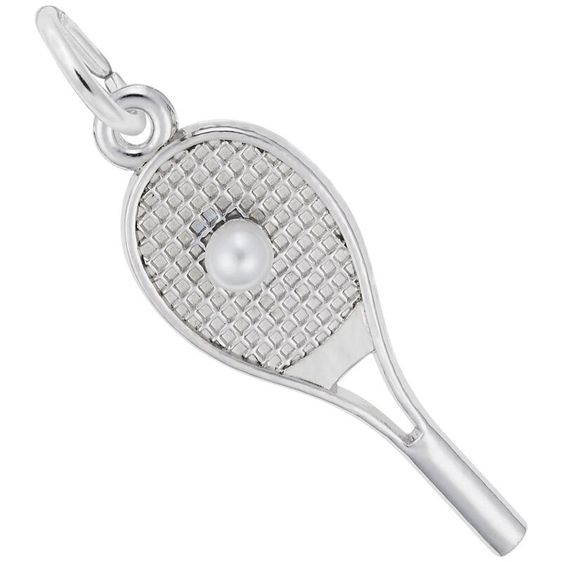 Tennis Charm in 14K White Gold image number null