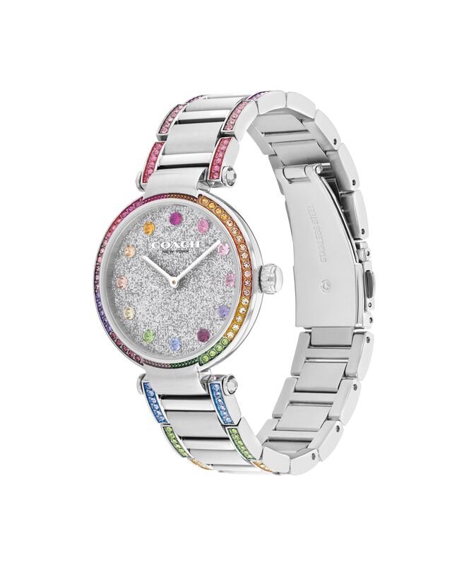 COACH Ladies' Cary Stainless Steel Pave Dial With Rainbow Crystal Markers 34mm Watch 14504270 image number null