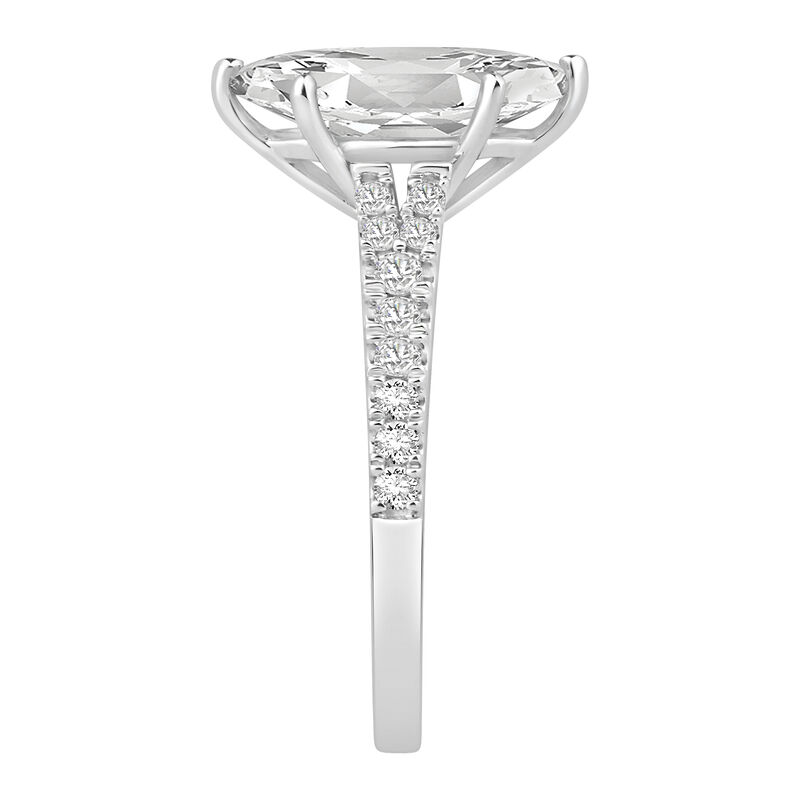 Marquise-Cut Lab Grown 2 1/3ctw. Diamond Split Shank Engagement Ring in 14k White Gold image number null