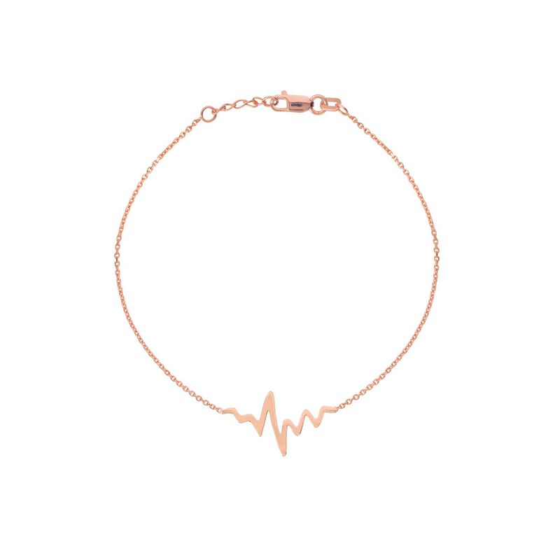 Heartbeat Adjustable Bracelet in 14k Rose Gold image number null