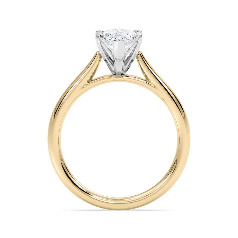 Marquise Lab Grown Diamond 1 1/2ctw. Cathedral Solitaire Engagement Ring in 14k Yellow Gold image number null