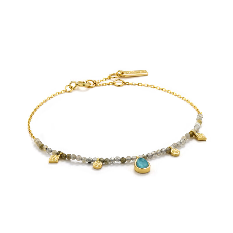 Turquoise Labradorite Bracelet in Sterling Silver/Gold Plated image number null