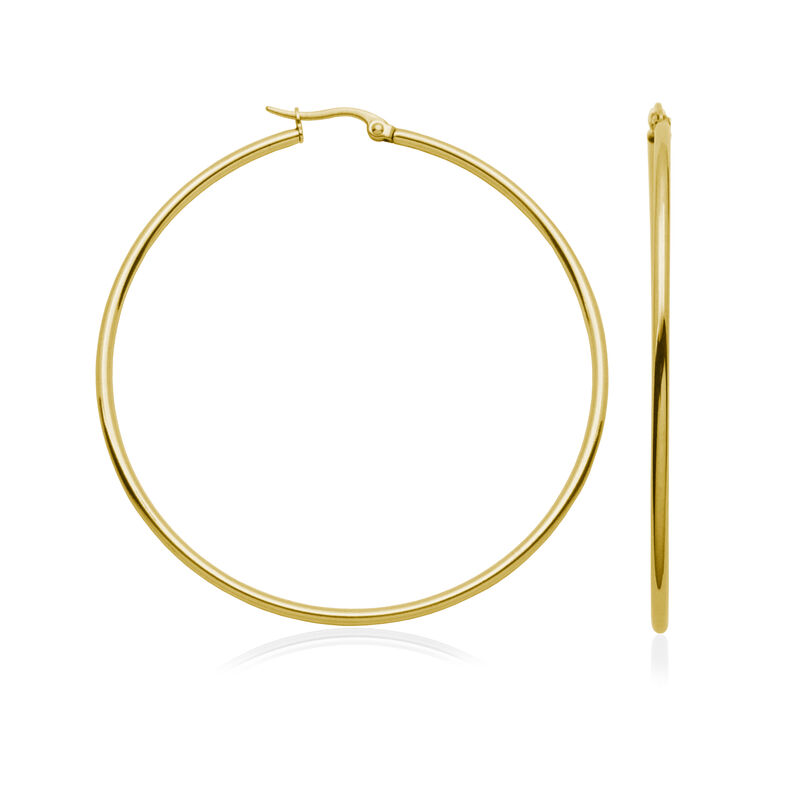 Hoop 60mm Earrings in Gold Plated Stainless Steel image number null