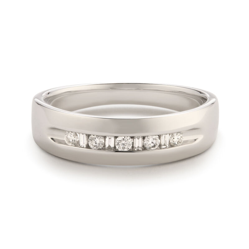 Men's 1/4ctw. Diamond & 10k White Gold Wedding Ring image number null