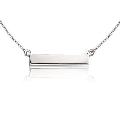Engravable Sterling Silver Bar Necklace