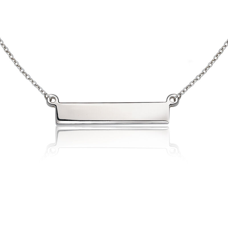 Engravable Sterling Silver Bar Necklace image number null