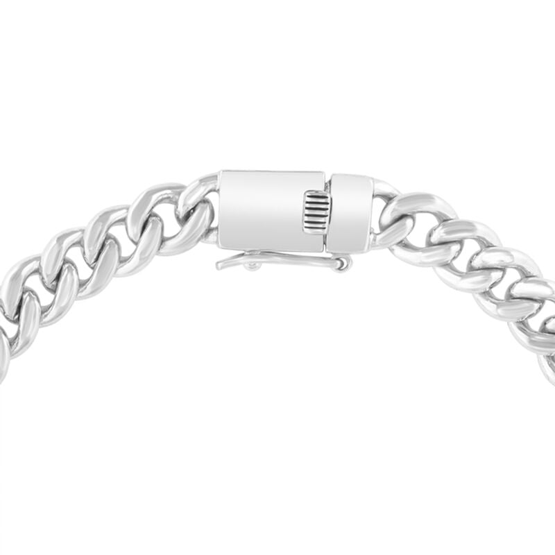 Effy Men's White Sapphire ID Link Bracelet in Sterling Silver image number null