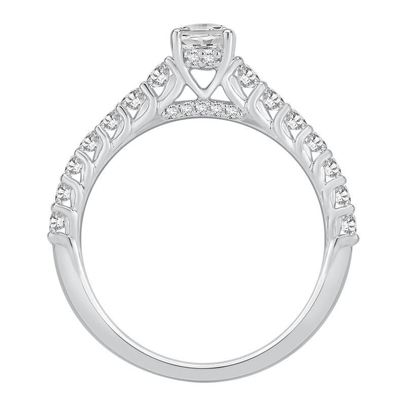 Oval Lab Grown Diamond 1ctw. Classic Engagement Ring in 14k White Gold image number null