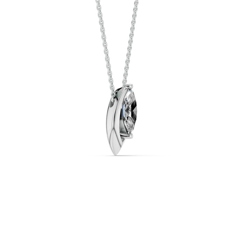 Lab Grown Diamond 1/4ctw. Marquise Solitaire Pendant in 10k White Gold image number null