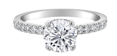 Giselle. Lab Grown 2 1/4ctw. Diamond Hidden Halo Engagement Ring in 14k White Gold