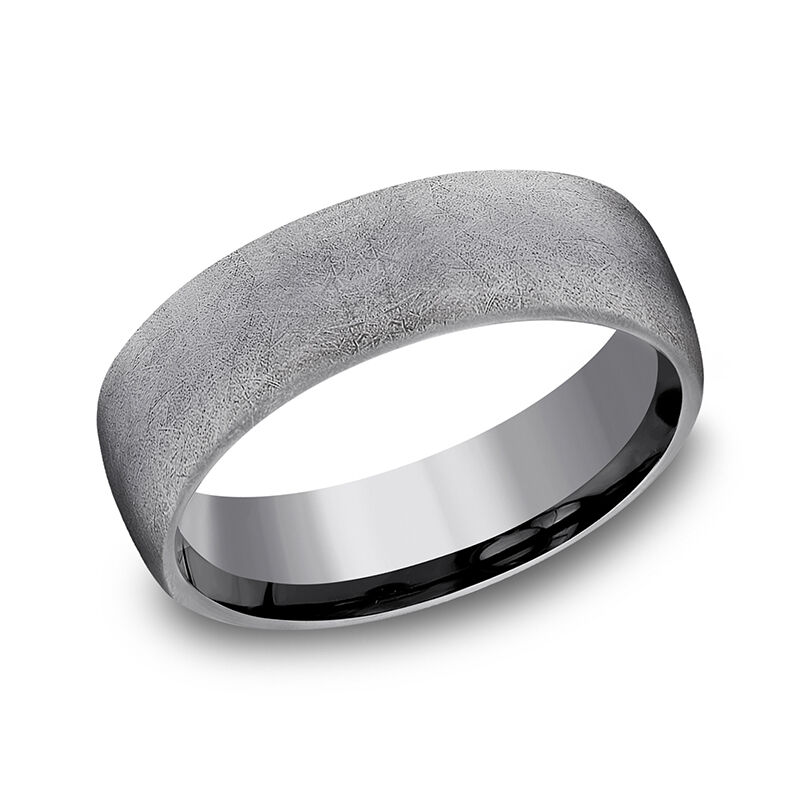 Darkened Tantalum Grey Swirl Finish 6.50mm Wedding Band Size 11 image number null