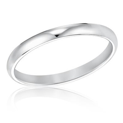 Ladies' Classic 2mm Wedding Band in 14k White Gold