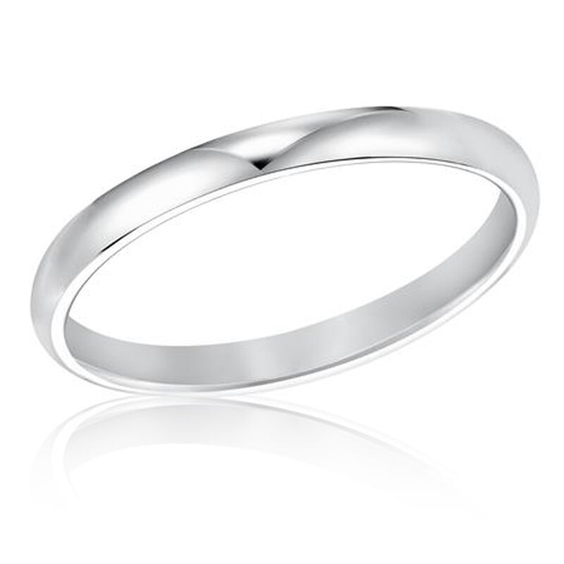 Ladies' 2mm Comfort Fit Classic Wedding Band in 14k White Gold, Size 6 image number null